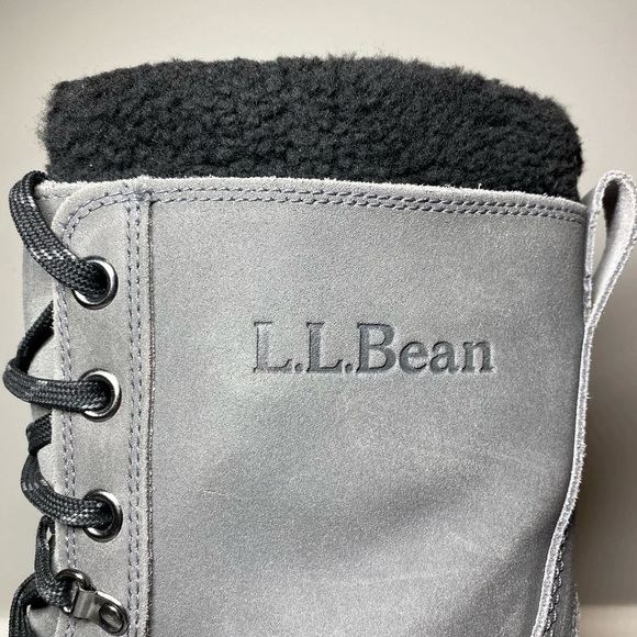 LL Bean Insulated Snow Boots Men’s 10 Gray/Black Sherpa Removable Lining, 284892 - Picture 3 of 10
